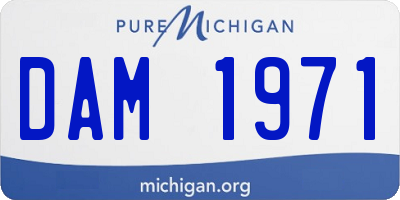MI license plate DAM1971