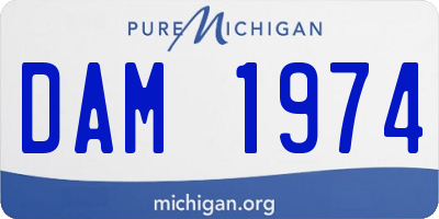 MI license plate DAM1974