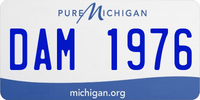 MI license plate DAM1976