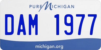 MI license plate DAM1977