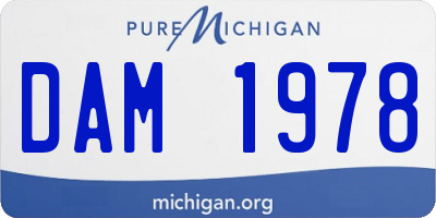 MI license plate DAM1978