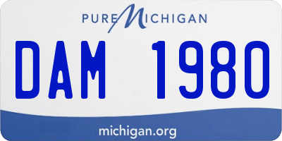 MI license plate DAM1980