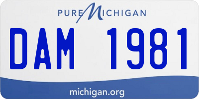 MI license plate DAM1981
