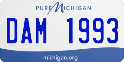 MI license plate DAM1993