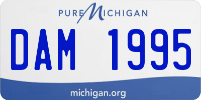MI license plate DAM1995