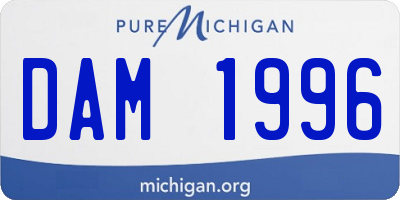 MI license plate DAM1996