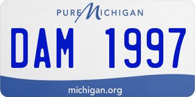 MI license plate DAM1997