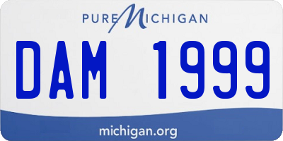 MI license plate DAM1999