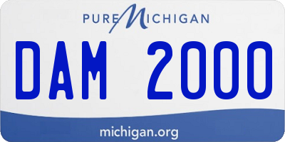 MI license plate DAM2000