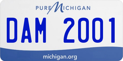 MI license plate DAM2001
