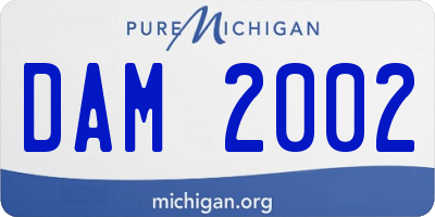 MI license plate DAM2002