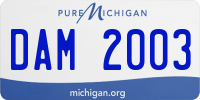 MI license plate DAM2003