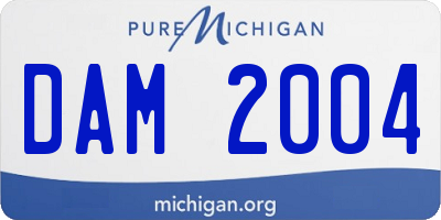 MI license plate DAM2004