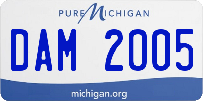 MI license plate DAM2005