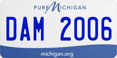 MI license plate DAM2006