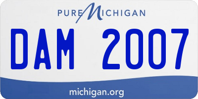 MI license plate DAM2007