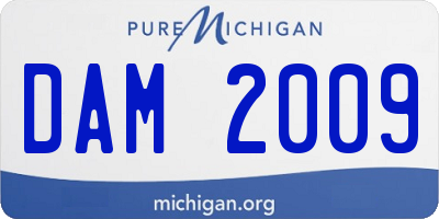 MI license plate DAM2009