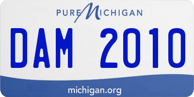 MI license plate DAM2010