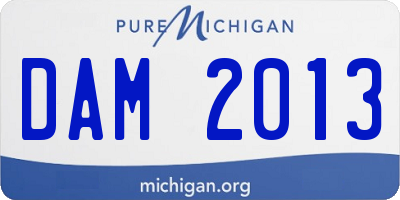 MI license plate DAM2013