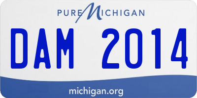 MI license plate DAM2014