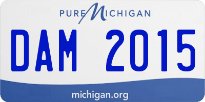 MI license plate DAM2015