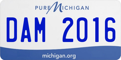 MI license plate DAM2016
