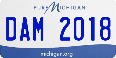 MI license plate DAM2018