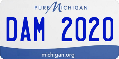 MI license plate DAM2020