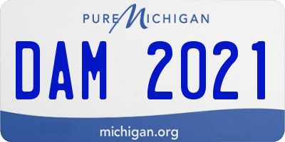 MI license plate DAM2021
