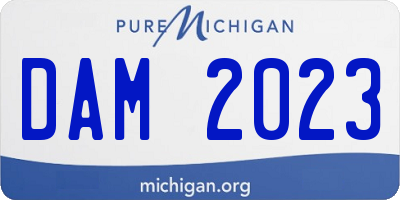 MI license plate DAM2023