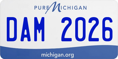 MI license plate DAM2026