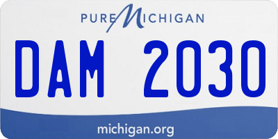 MI license plate DAM2030