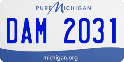 MI license plate DAM2031