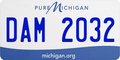 MI license plate DAM2032