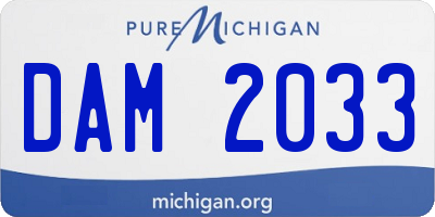 MI license plate DAM2033