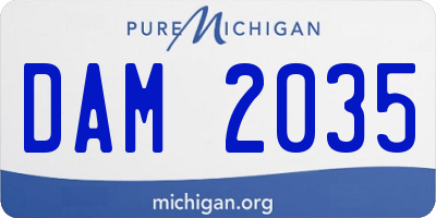 MI license plate DAM2035