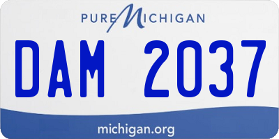 MI license plate DAM2037