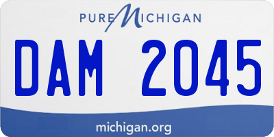 MI license plate DAM2045