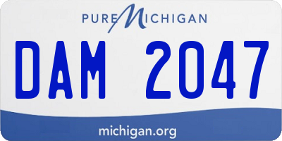 MI license plate DAM2047