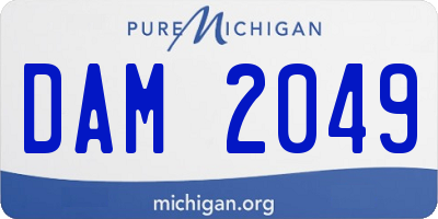 MI license plate DAM2049