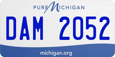 MI license plate DAM2052