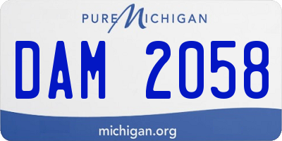 MI license plate DAM2058