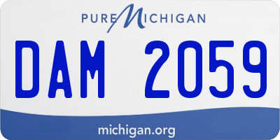 MI license plate DAM2059