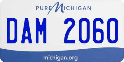 MI license plate DAM2060