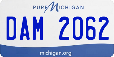 MI license plate DAM2062