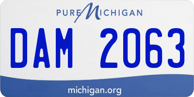 MI license plate DAM2063