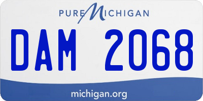 MI license plate DAM2068