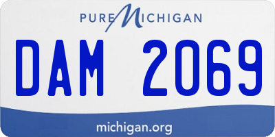 MI license plate DAM2069