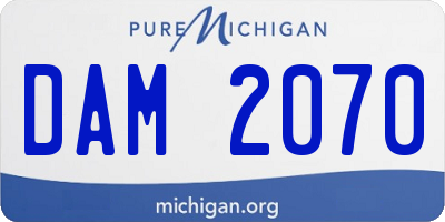 MI license plate DAM2070