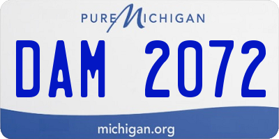 MI license plate DAM2072